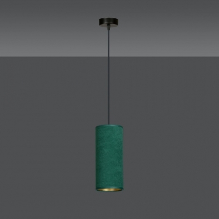 Bente 10 green tube pendant lamp with shade Emibig