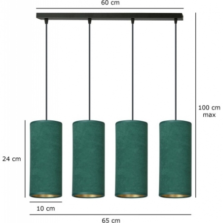 Bente IV green tubes pendant lamp Emibig