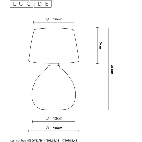 Designerska Lampa ceramiczna stołowa Ramzi 26 Szara Lucide do sypialni.