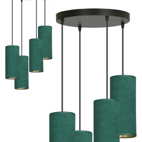 Elegancka Lampa wisząca z abażurami Bente Premium IV zielona Emibig do salonu i sypialni