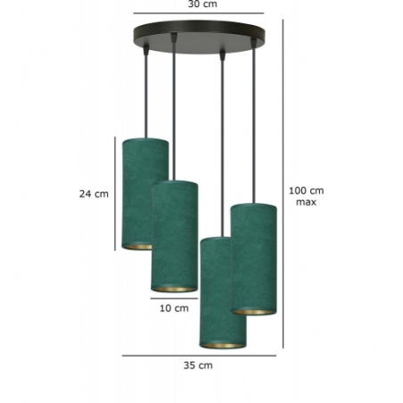 Bente Premium IV green pendant lamp with shades Emibig