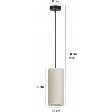 Bente 10 white&amp;beige tube pendant lamp with shade Emibig