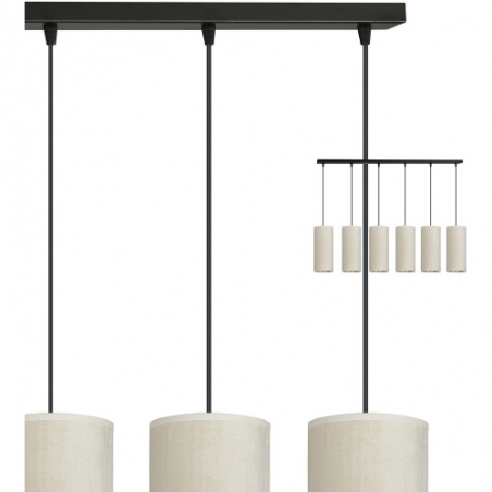 Bente VI white&amp;beige tubes pendant lamp Emibig