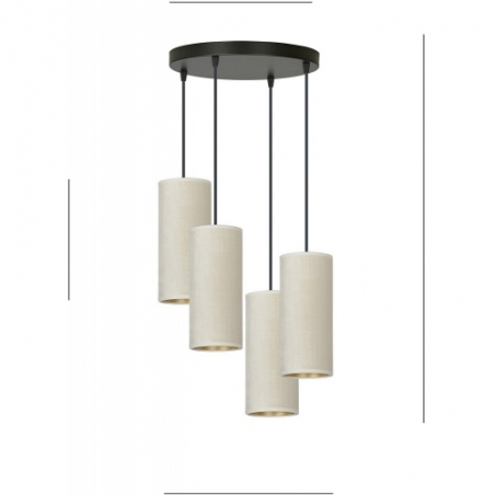 Bente Premium IV white&amp;beige pendant lamp with shades Emibig