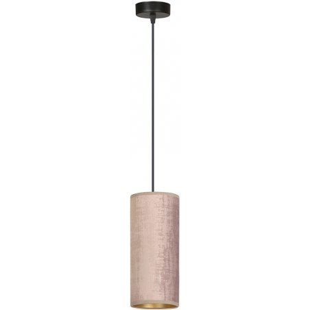 Elegancka Lampa wisząca tuba z abażurem Bente 10 różowa Emibig do salonu i sypialni