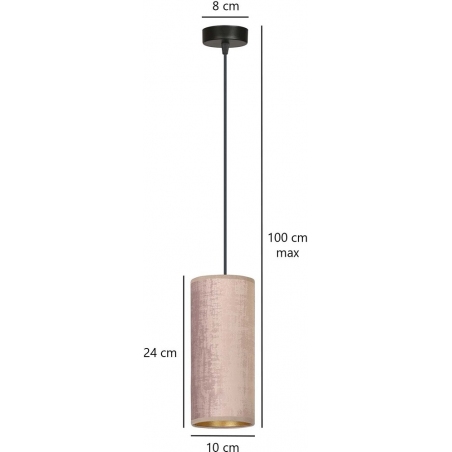 Bente 10 pink tube pendant lamp with shade Emibig