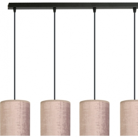 Elegancka Lampa wiszące tuby na listwie Bente IV różowa Emibig nad stół i wyspę kuchenną