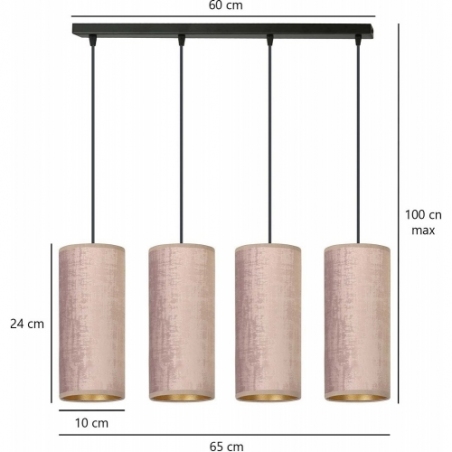Bente IV pink tubes pendant lamp Emibig