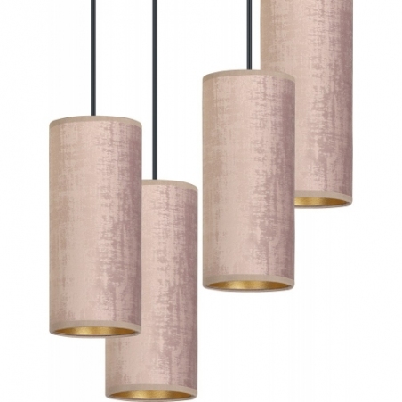 Elegancka Lampa wisząca z abażurami Bente Premium IV różowa Emibig do salonu i sypialni