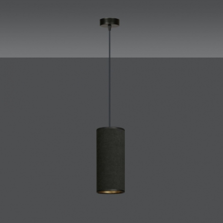 Bente 10 black tube pendant lamp with shade Emibig