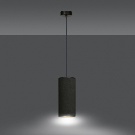Bente 10 black tube pendant lamp with shade Emibig