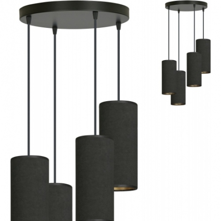 Bente Premium IV black pendant lamp with shades Emibig