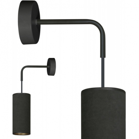 Bente black pendant wall lamp with shades Emibig