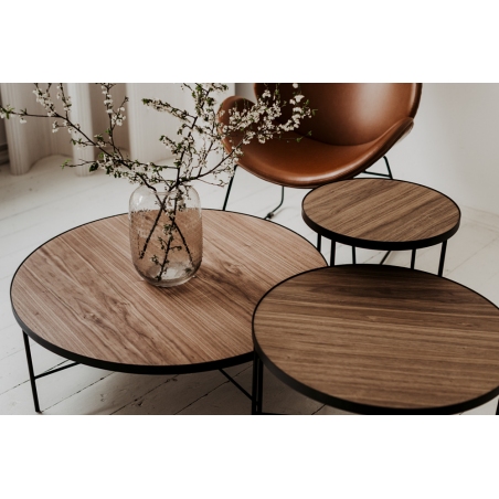 Tre 90 walnut round coffee table Nordifra