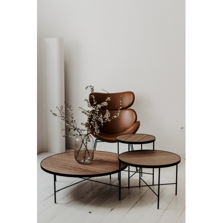 Tre 60 walnut round coffee table Nordifra