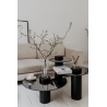 Tyk 50 black oak&amp;titanium mirror glass round coffee table Nordifra