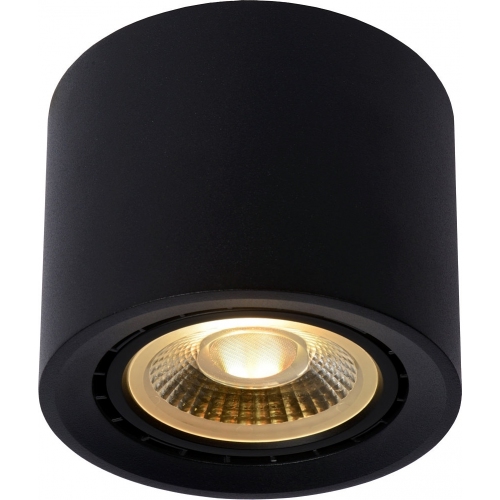 Fedler LED black round spot ceiling lamp Lucide