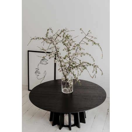 Tavle 100 black oak round veneer coffee table Nordifra