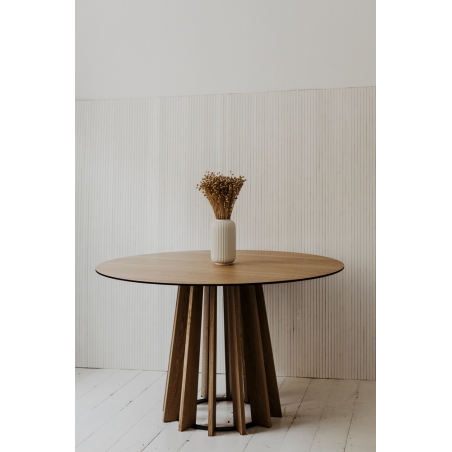 Tavle 145 natural oak round veneer dining table Nordifra
