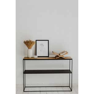 Stam 118 oak industrial console table with shelf Nordifra