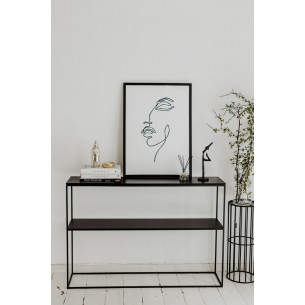 Stam 118 black oak industrial console table with shelf Nordifra