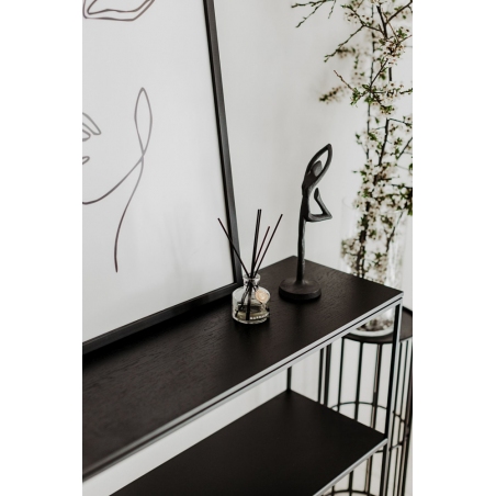 Stam 118 black oak industrial console table with shelf Nordifra