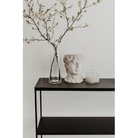 Stam 118 grey pietra industrial console table with shelf Nordifra