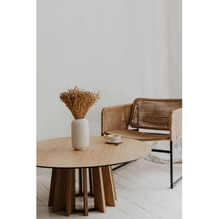 Tavle 100 natural oak round veneer coffee table Nordifra