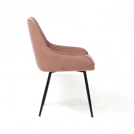 Stylowe Krzesło welurowe Albi Velvet różowe Signal do salonu i jadalni