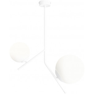 Gallia 50 white glass balls semi flush ceiling light Aldex