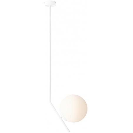 Gallia 95 white glass ball semi flush ceiling light Aldex