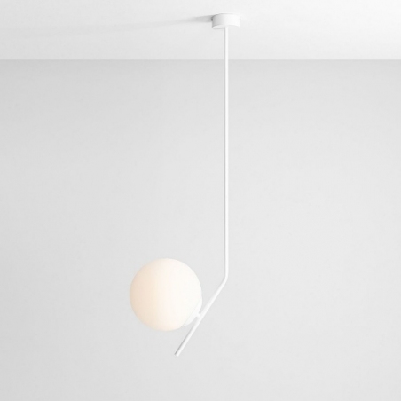 Gallia 95 white glass ball semi flush ceiling light Aldex