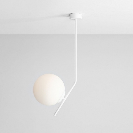 Gallia 64 white glass ball semi flush ceiling light Aldex