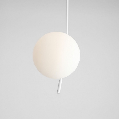 Gallia 64 white glass ball semi flush ceiling light Aldex