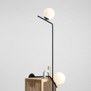 Gallia white&black glass ball floor lamp Aldex