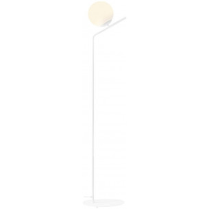 Gallia white glass ball floor lamp Aldex