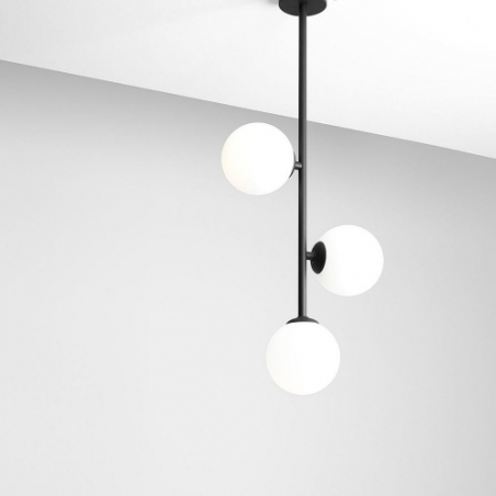 Libra black glass balls semi flush ceiling light Aldex