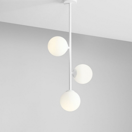 Libra white glass balls semi flush ceiling light Aldex