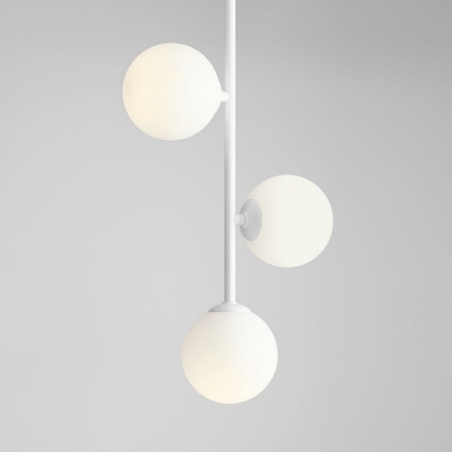 Libra white glass balls semi flush ceiling light Aldex