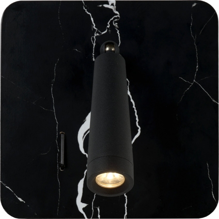 Oregon Led black wall lamp with switch Lucide