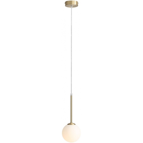 Bosso Mini 14 white&amp;brass glass ball pendant lamp Aldex