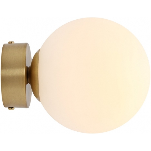 Ball Brass 14 white&amp;brass glass ball wall lamp Aldex