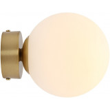 Ball Brass 14 white&amp;brass glass ball wall lamp Aldex
