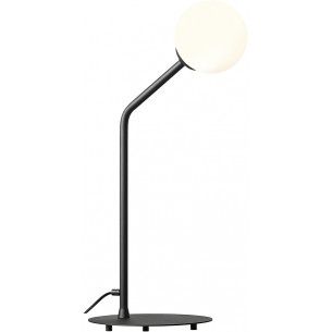 Lampa stołowa szklana kula Pure Black biało-czarna Aldex