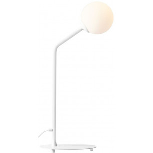 Lampa stołowa szklana kula Pure White biała Aldex