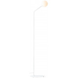 Stylowa Lampa podłogowa szklana kula Pure White biała Aldex do salonu i sypialni