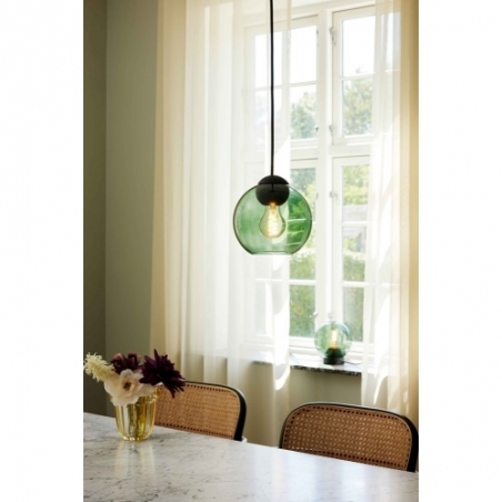 Designerska Lampa wisząca szklana kula Bubbles 18 zielona HaloDesign do salonu, kuchni i jadalni