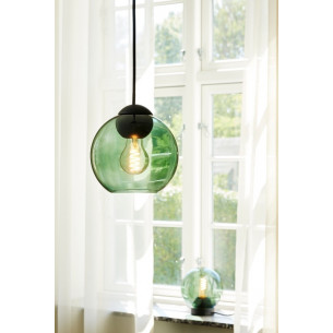 Bubbles 18 green glass ball pendant lamp HaloDesign