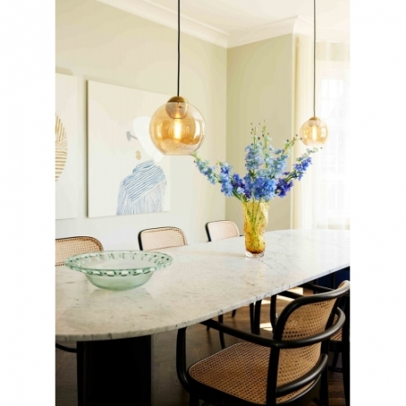 Designerska Lampa wisząca szklana kula Bubbles 24 burszytnowa HaloDesign do salonu, kuchni i jadalni