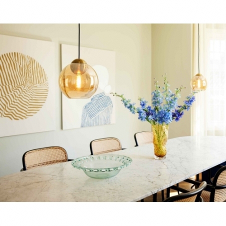 Designerska Lampa wisząca szklana kula Bubbles 24 burszytnowa HaloDesign do salonu, kuchni i jadalni